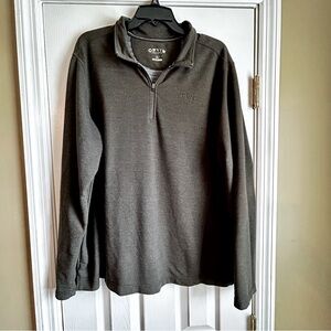 Orvis Men's Black/Gray Quarter-Zip Sweater